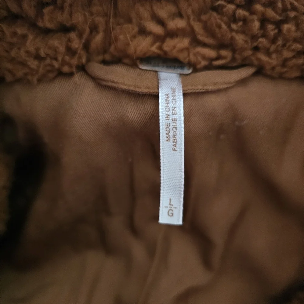 Free People Notched Teddy Peacoat, Size L - Picture 10 of 13